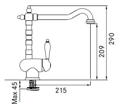 Franke Particolare Old England clasic robinet de bucătărie cromat 115.0060.360