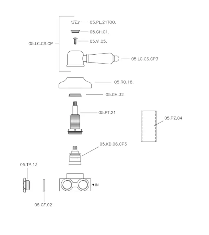 Huber Croisette Robinet cu supapă de trecere Crom 1/2 CS00027021