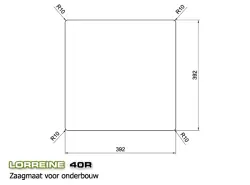 Lorreine 40R chiuvetă de lux din oțel inoxidabil 40x40 cm montaj la nivel deasupra și sub blat 1150178227
