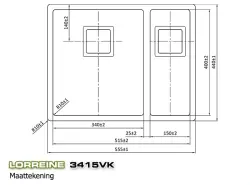 Lorreine 3415VK Exclusive chiuvetă din oțel inoxidabil de o cuvă și jumătate 3415 cm montaj la nivel sub blat și deasupra 1150178269