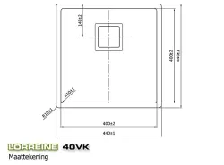 Lorreine 40VK Exclusive chiuvetă din oțel inoxidabil 40x40 cm montaj la nivel sub blat și deasupra 1150178273