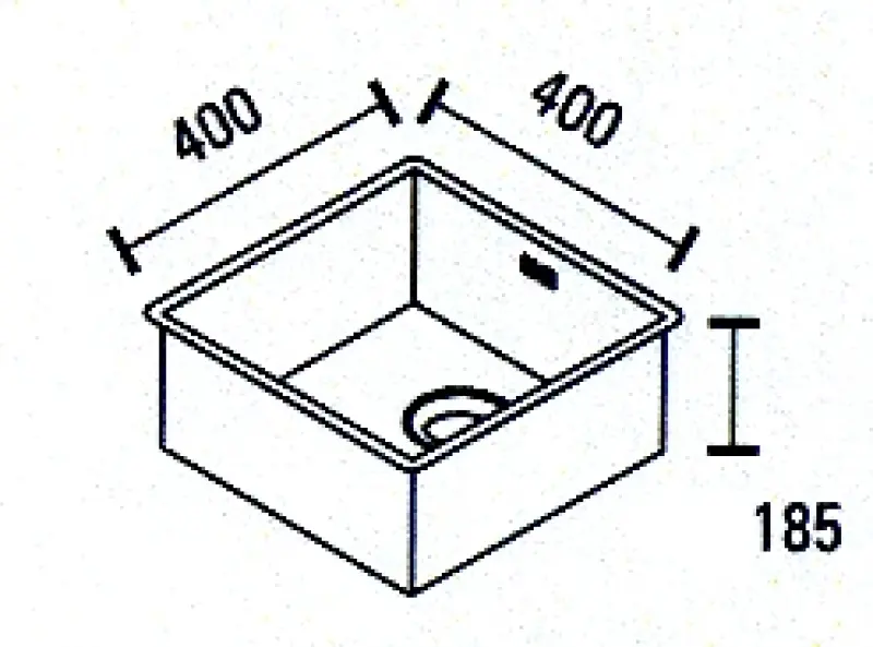 ABK Bingara 40fvi chiuvetă din oțel inoxidabil 40x40cm montaj la nivel sub blat și la suprafață  BIN40FVI