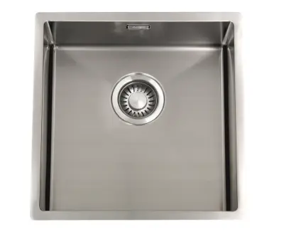 ABK Bingara chiuvetă din oțel inoxidabil pentru persoane cu dizabilități 10cm adâncime 40x40cm montaj la nivel sub blat și la suprafață BIN4010FVI
