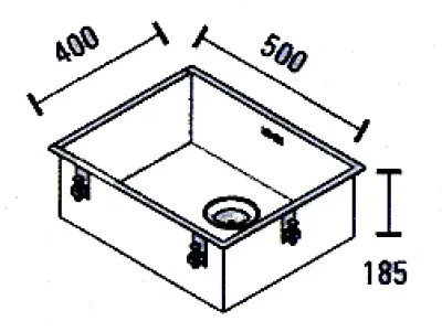 ABK Bingara chiuvetă din oțel inoxidabil 50x40cm montaj la nivel sub blat și la suprafață BIN50FVI