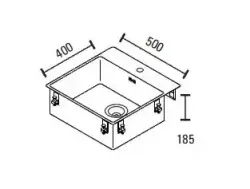 ABK Bingara chiuvetă din oțel inoxidabil 50x40cm cu orificiu pentru robinet încastrată C1BIN05FVI
