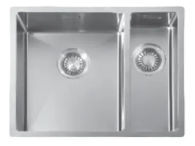 ABK Bingara 1.5 chiuvetă din oțel inoxidabil 34x40+15x40 cm cmontaj la nivel sub blat și deasupra BIN3415FVI