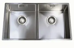 ABK Bingara chiuvetă dublă din oțel inoxidabil ABK Bingara 34x40+34x40 cm montaj la nivel sub blat și la suprafață BIN3434FVI