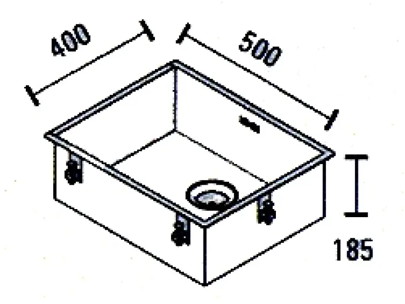 ABK Baronga Chiuvetă din oțel inoxidabil 50x40 cm montaj la nivel sub blat și la suprafață BAR50FVI