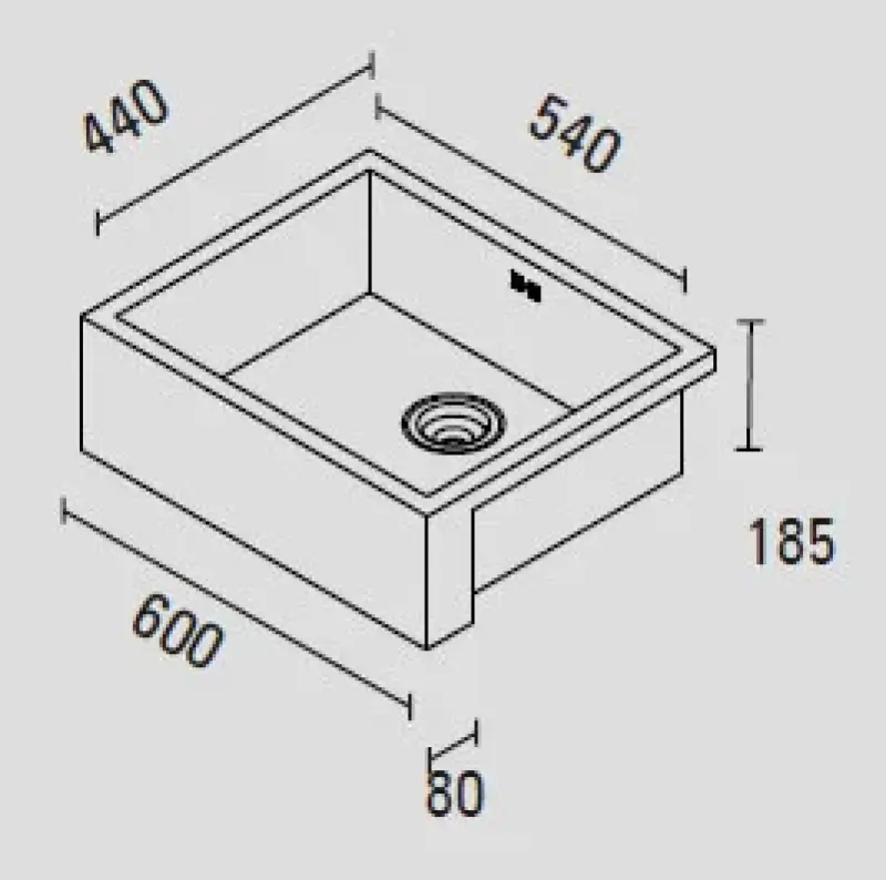 ABK Baronga 6054f chiuvetă intermediară de bucătărie rustică cu față finisată 1150424037