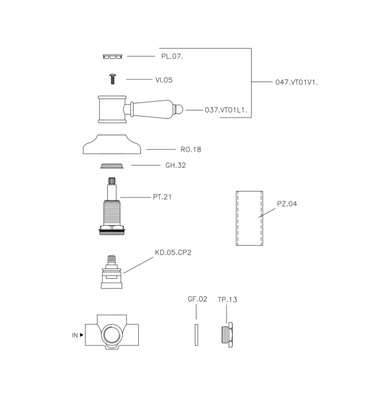Huber Victorian 2 way Switch Bronze 653.VT01H.BA - Schimbător Huber Victorian cu două căi, bronz 653.VT01H.BA.
