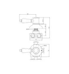 Huber Victorian 3 way Switch Stainless Steel VT0002702A