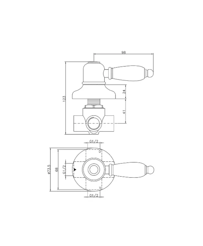 Robineta de schimbare Huber Croisette, bronz, 1/2 653.CS01H.BA