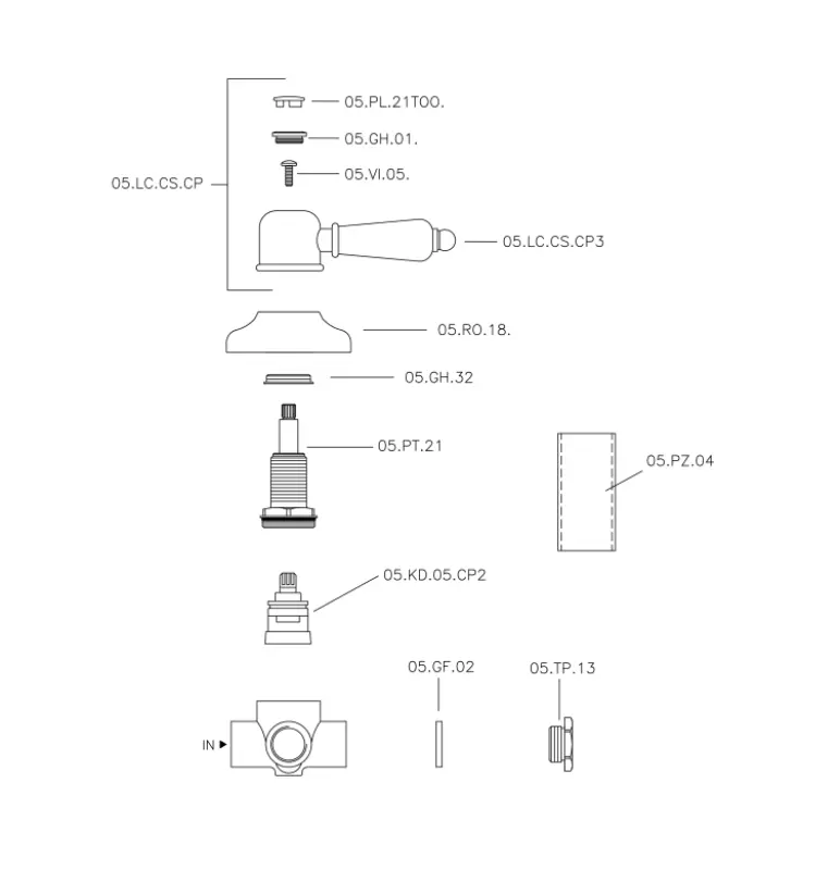 Robineta de schimbare Huber Croisette, bronz, 1/2 653.CS01H.BA