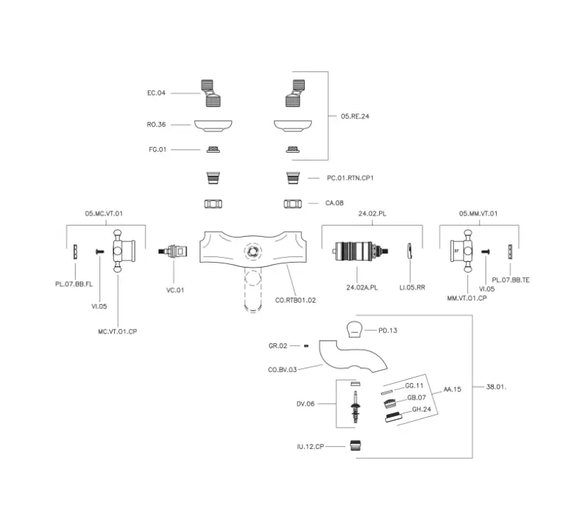 Huber Victorian Termostat de baie Bronz VTT2701027