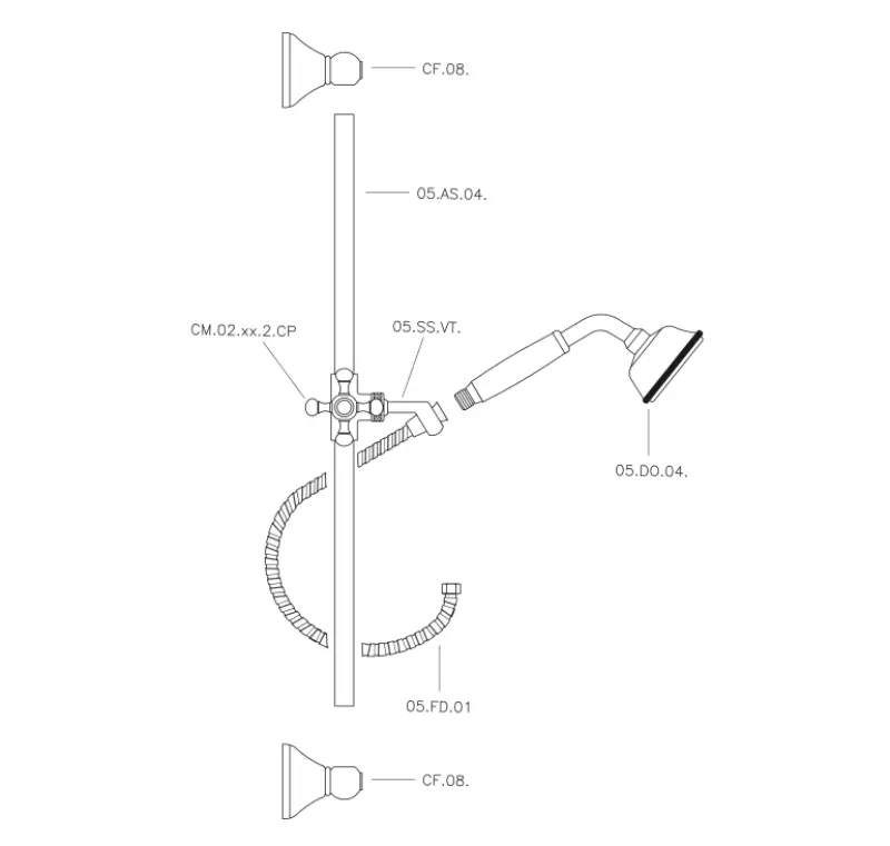 Setul de bara de dus Huber Victorian Gold 62.03H.AG