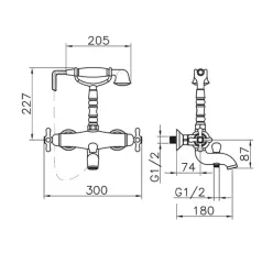 Robineta de baie Huber Croisette cu termostat, bronz CST3301027