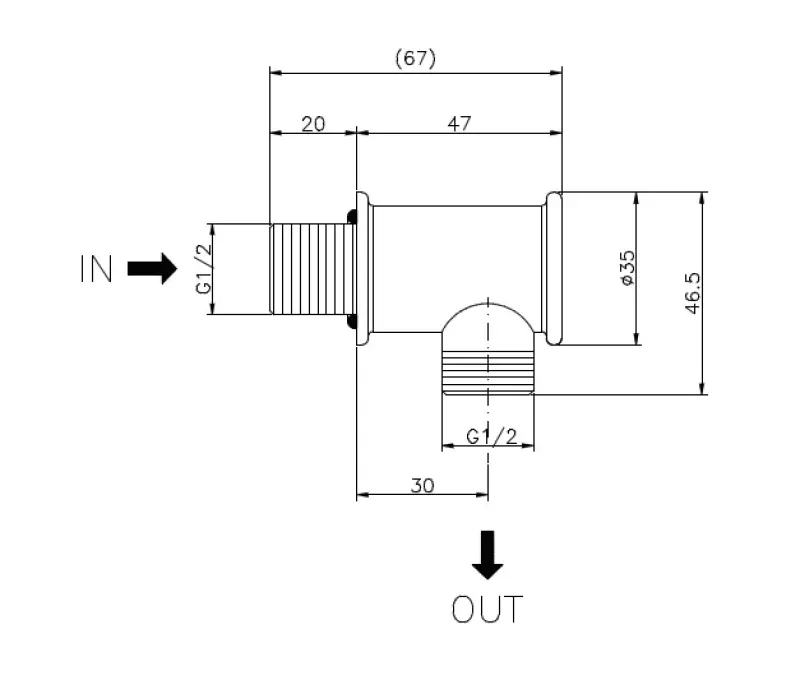 Conexiunea de colț a peretelui Huber Nostalgic, cromată, 67.04H.CR