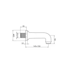 Huber Robinet nostalgic pentru baie 3/4 Crom 64.04.CR