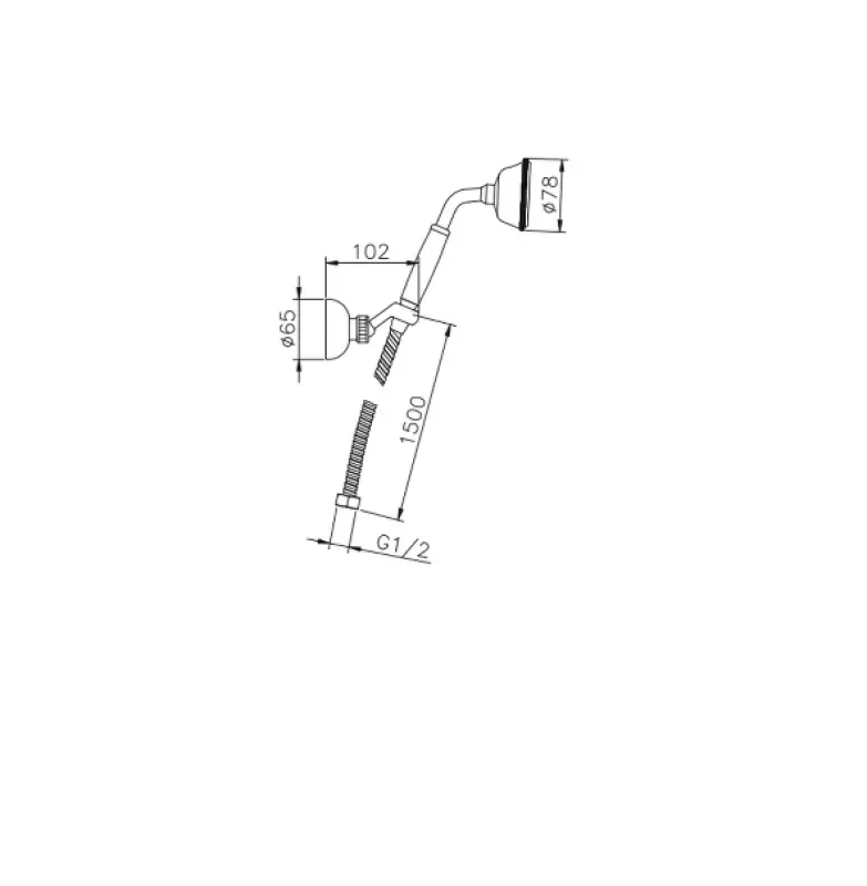 Duş manual Huber Victorian cu suport de agăţare Bronz 63.03H.BA