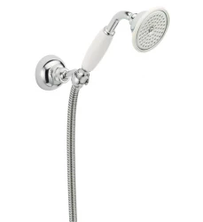 Duș de mână Huber Victorian cu cârlig de agățare și furtun de duș din oțel inoxidabil RVS 63.03H.AC