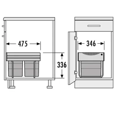 Coș de gunoi Hailo Tandem RB 1153449152.