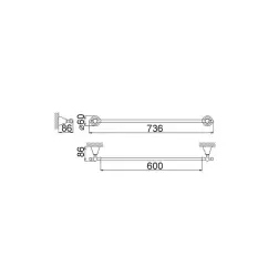 Suportul clasic pentru prosoape Huber Croisette, 60cm, Crom 4014.01H.CR.