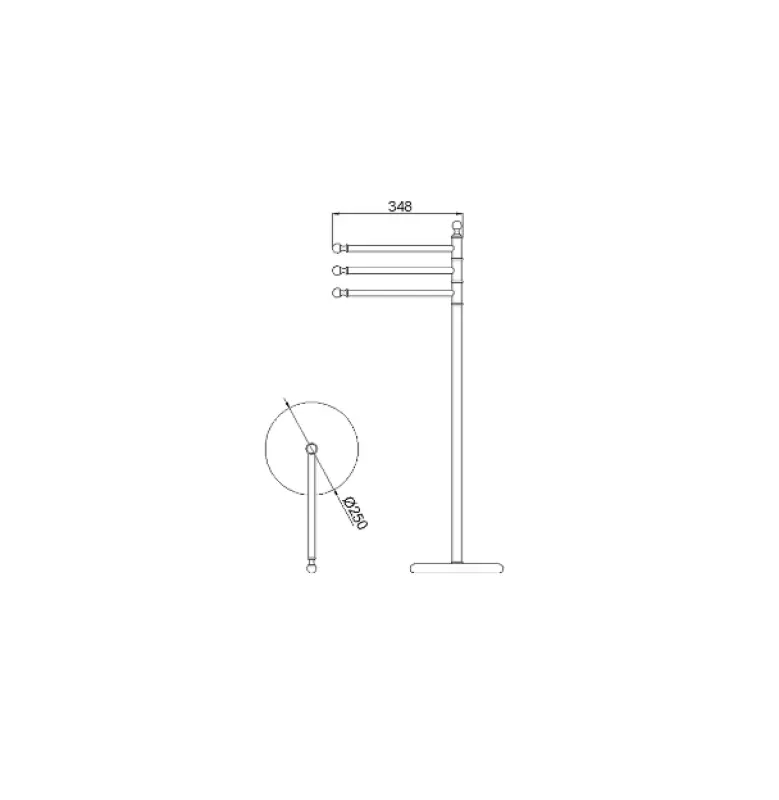Suport de prosoape Huber Croisette Classic, model de podea, cromat, 4042.01H.CR