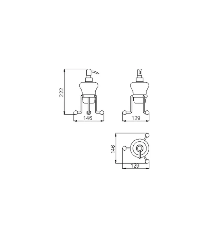 Dozator de săpun clasic Huber Croisette, crom-ceramică 4030.01H.CR