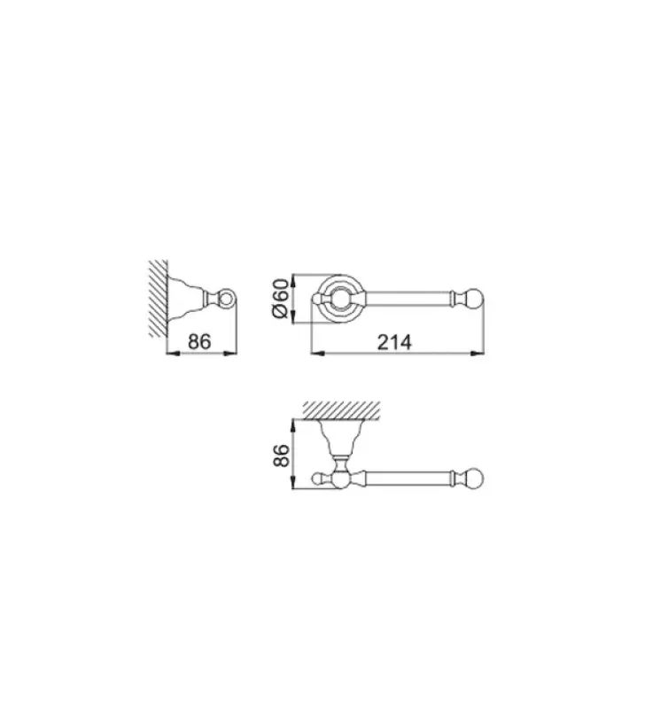 Huber Croisette suport pentru rolele de hârtie igienică, clasic, cromat 4034.01H.CR.
