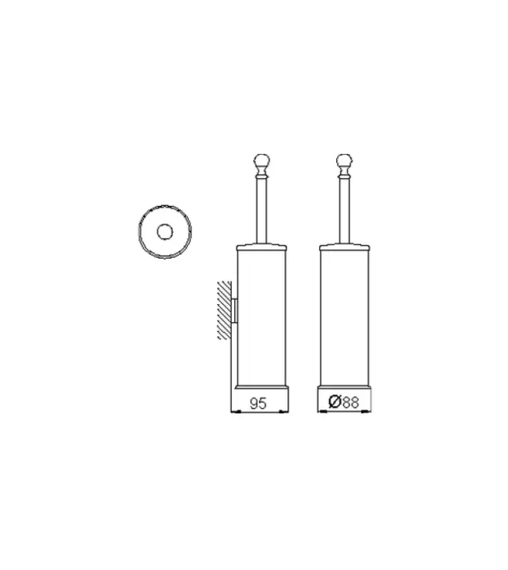 Suportul clasic pentru perie de toaletă Huber Croisette Klassiek, crom 4038.01H.CR