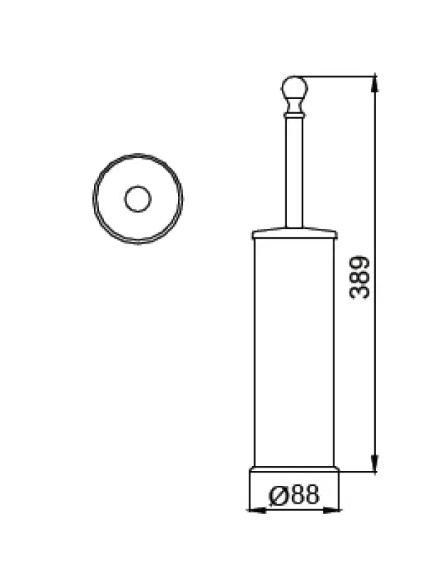 Suportul pentru perie de toaletă Huber Croisette Klassiek, modelul 4040.01H.CR, este realizat din crom și are un design în picioare.