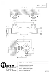 Robinetterie de douche thermostatique Huber Victorian avec douchette à main, couleur or, 1154957652.