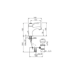 Robinetul de amestec pentru chiuveta Huber Victorian, bronz VM00051027