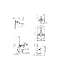 Huber Victorian Setul termostatic pentru baie și duș incorporat, finisaj crom 914.VT01H.CR.