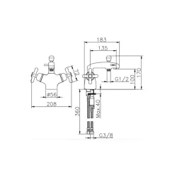 Huber Croisette Robinet termostat pentru cadă, Aur CST620102G