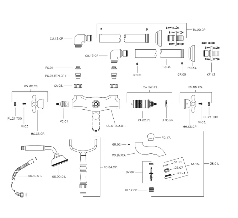 Robinetul de baie Huber Croisette pe stâlp, culoare aurie CST390102G.