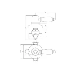 Huber Croisette Robinet de trecere Crom/Auriu 1/2 653.CS01H.CA