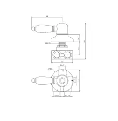 Robinet de întrerupere Huber Croisette, crom/aur 1/2 CS0002707G