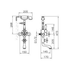 Robineta de baie Huber Croisette cu termostat, aurie - 198.CS01H.AG