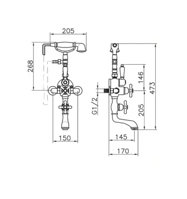 Robineta de baie Huber Croisette cu termostat, aurie - 198.CS01H.AG