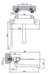 Kliniek Huber thermostatische keukenmengkraan chroom 571.08LCH.CR