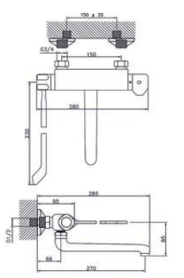 Kliniek Huber thermostatische keukenmengkraan chroom 571.08LCH.CR
