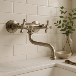 PB Robinet de bucătărie nostalgic Classic C montat pe perete oțel inoxidabil 10.2722