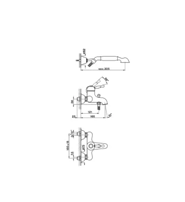 Cisal Arcana Robinet de baie Regal cu duș manual Aur AY00012024