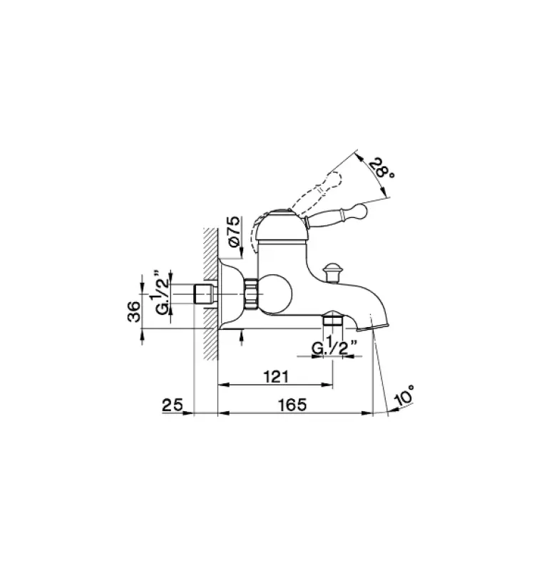 Cisal Arcana Robinet de baie regal cu aeroterapie Crom-Auriu AY00013074