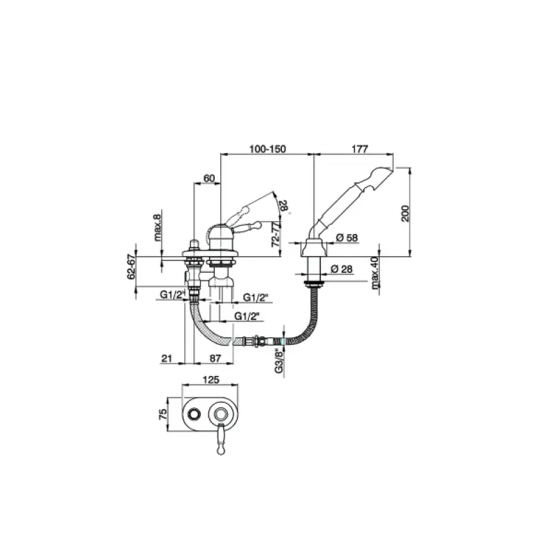 Cisal Arcana Royal Robinet de baie montat pe marginea băii Aurie AY00129024