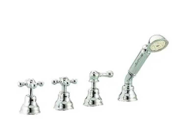 Traducere în română a textului dat: Robinet de baie Cisal Arcana Ceramic cu 4 găuri, montaj pe marginea băii, crom AC00029021.