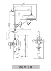 Setul de duș termostatic Huber Victorian 20cm din oțel inoxidabil, cod 1203998332.