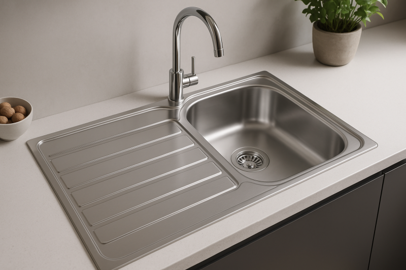 Franke Spark SKX 611 Chiuvetă din oțel inoxidabil montaj la suprafață cu scurgător de vase 86x50cm 101.0315.545