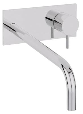 Robinetele de baie încorporate Waterevolution Flow cu placă de acoperire cromată și gură de 25 cm T1161B01-25.